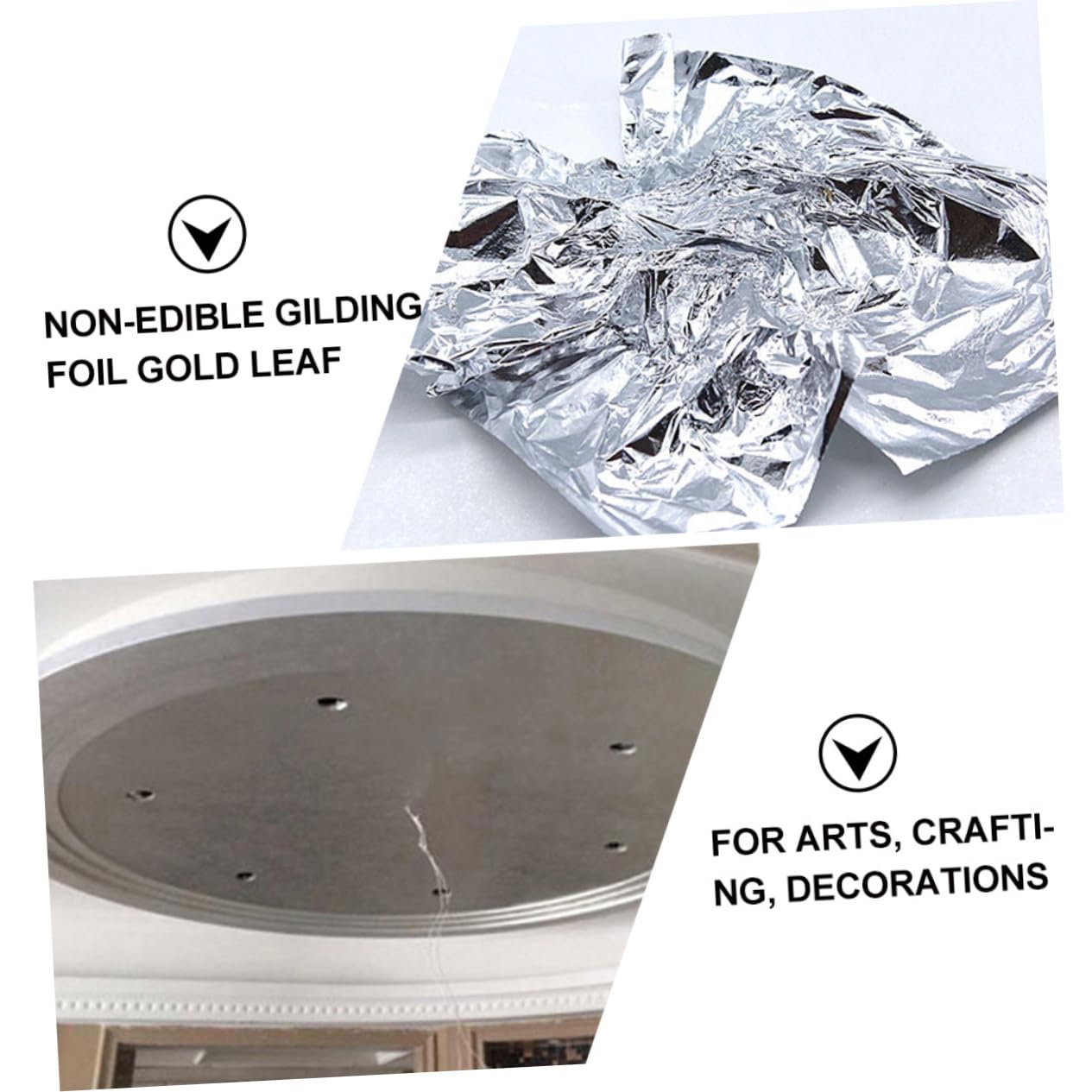 HOMSFOU 600stücke Silberfolie Gilding Dekorationsfolie Für Bastelprojekte Imitation Blattsilber Für Kunsthandwerk Einfach Zu Verwenden Für Kreative Designs