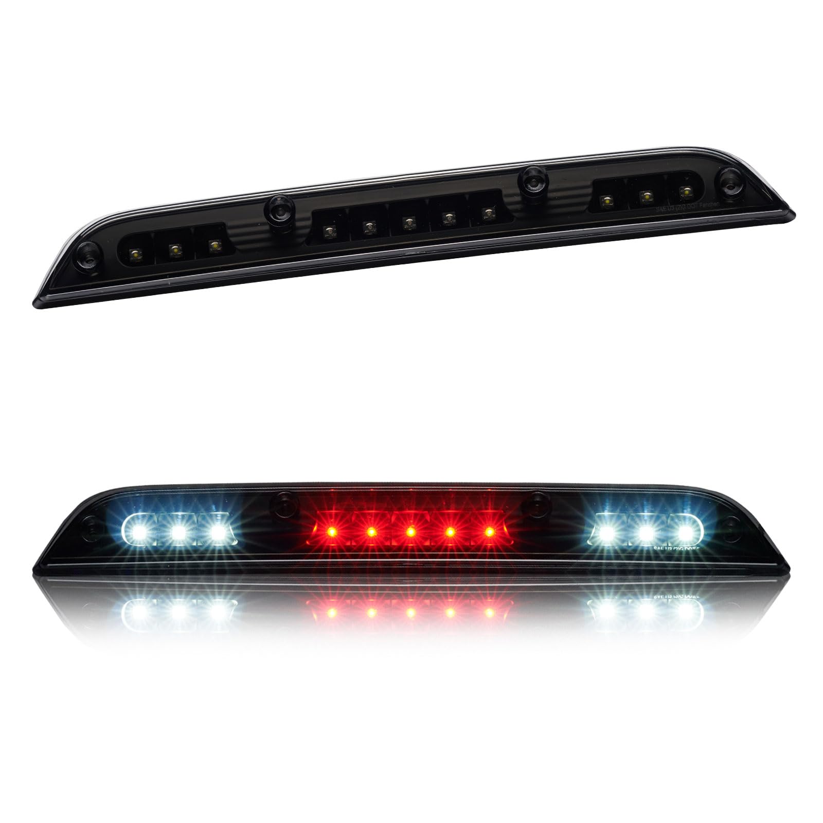 Third 3rd Brake Light LED for 2015-2020 Ford F150, High Mount Rear Brake Lights Assembly for 2017-2020 F250/F350/F450 Super Duty, Waterproof Center Cab Lamp Stop Light (Black)