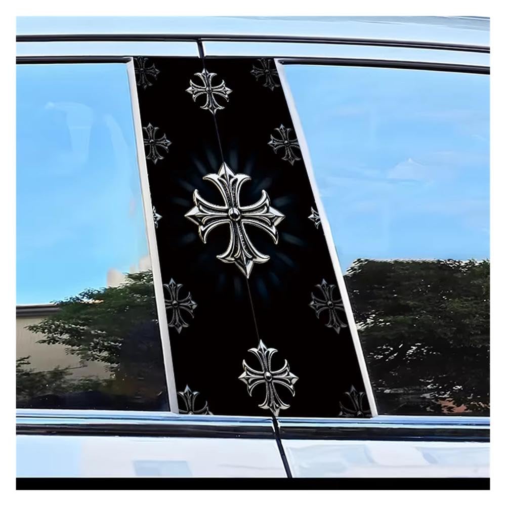 Dabhuoc One Color Car Parts 2 Pcs Car B-Pillar Stickers Cross Polyethylene Protective Film