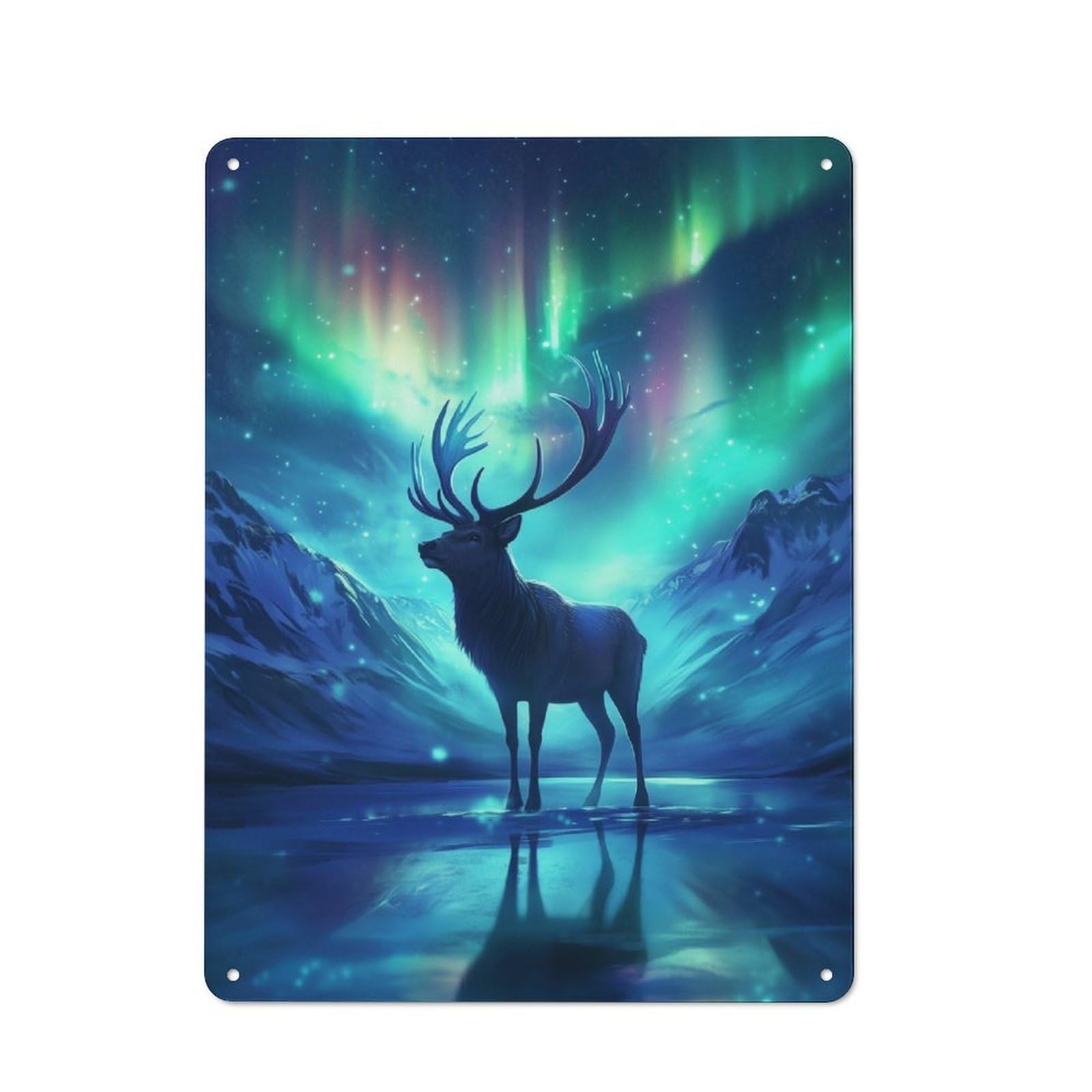 Junmoney Majestic Deer Vintage Tin Sign 40X30cm With For Studio Or Craft Room, For Garage, Workshop And Man Cave Decoration