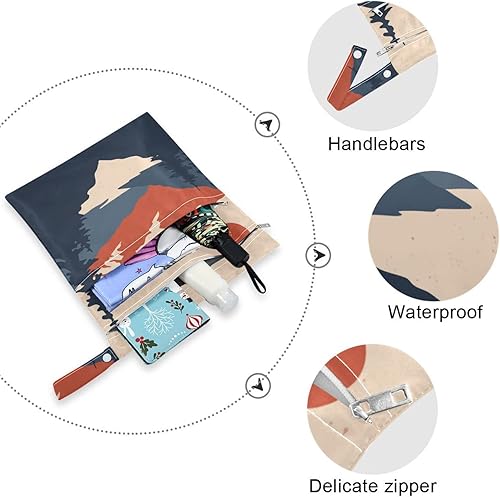 Miniatura 4 de 2 bolsas húmedas y secas de Sun Mountain, impermeables, reutilizables, para viajes, pañales, ropa sucia de gimnasio y artículos de aseo personal