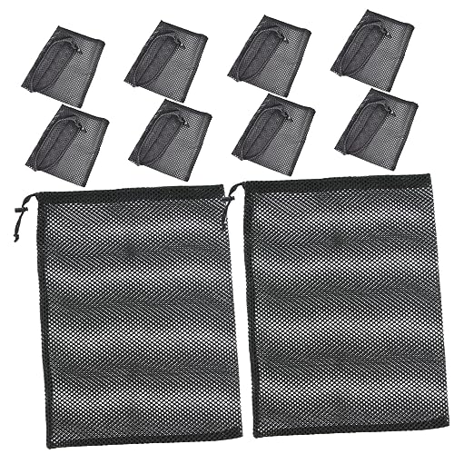 HOOTNEE 10pcs Fruit Storage Bag Net Bag for Beach Sports Equipment Bags Small Net Bag with Drawstring Basketball Mesh Bags Polyester Mesh Bag Golf Ball Bag Mesh Drawstring Bag Laundry Bags