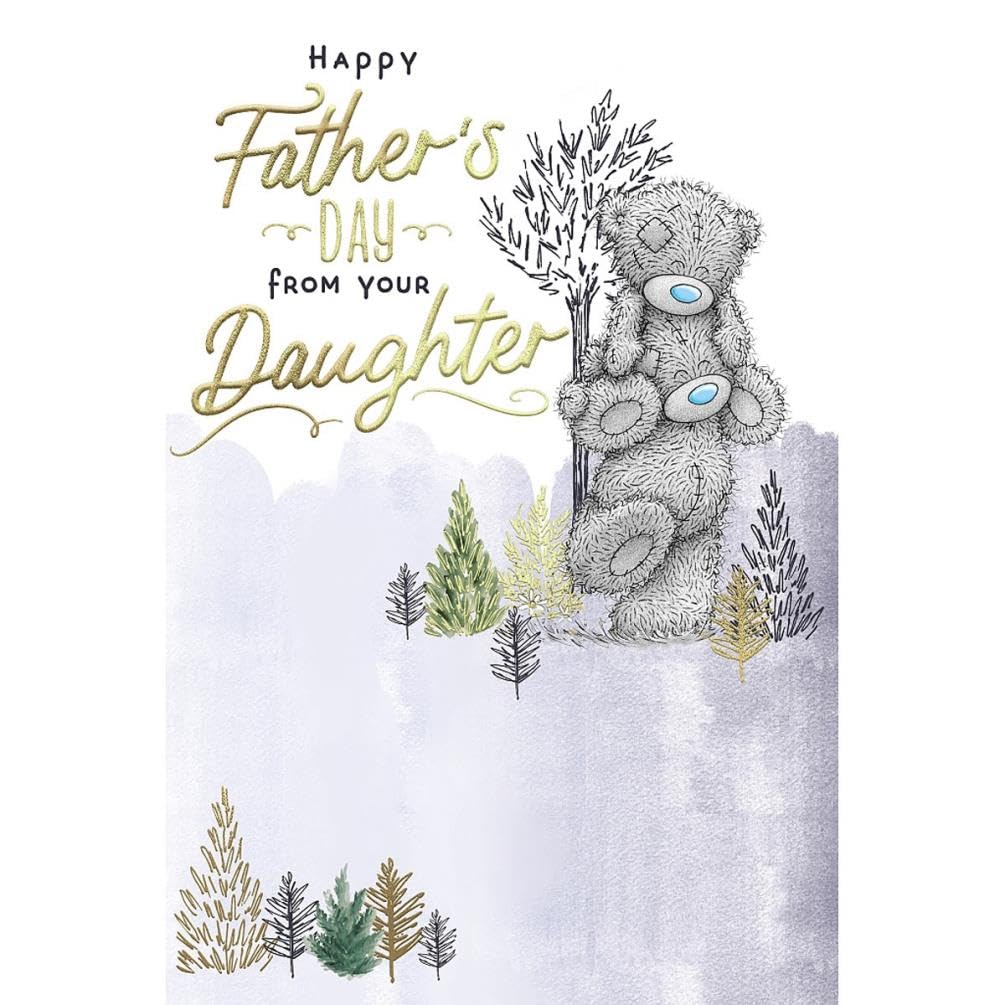 Me to You Father's Day Card From Your Daughter, Tatty Teddy Bear On Shoulders 6x9 - Official Collection