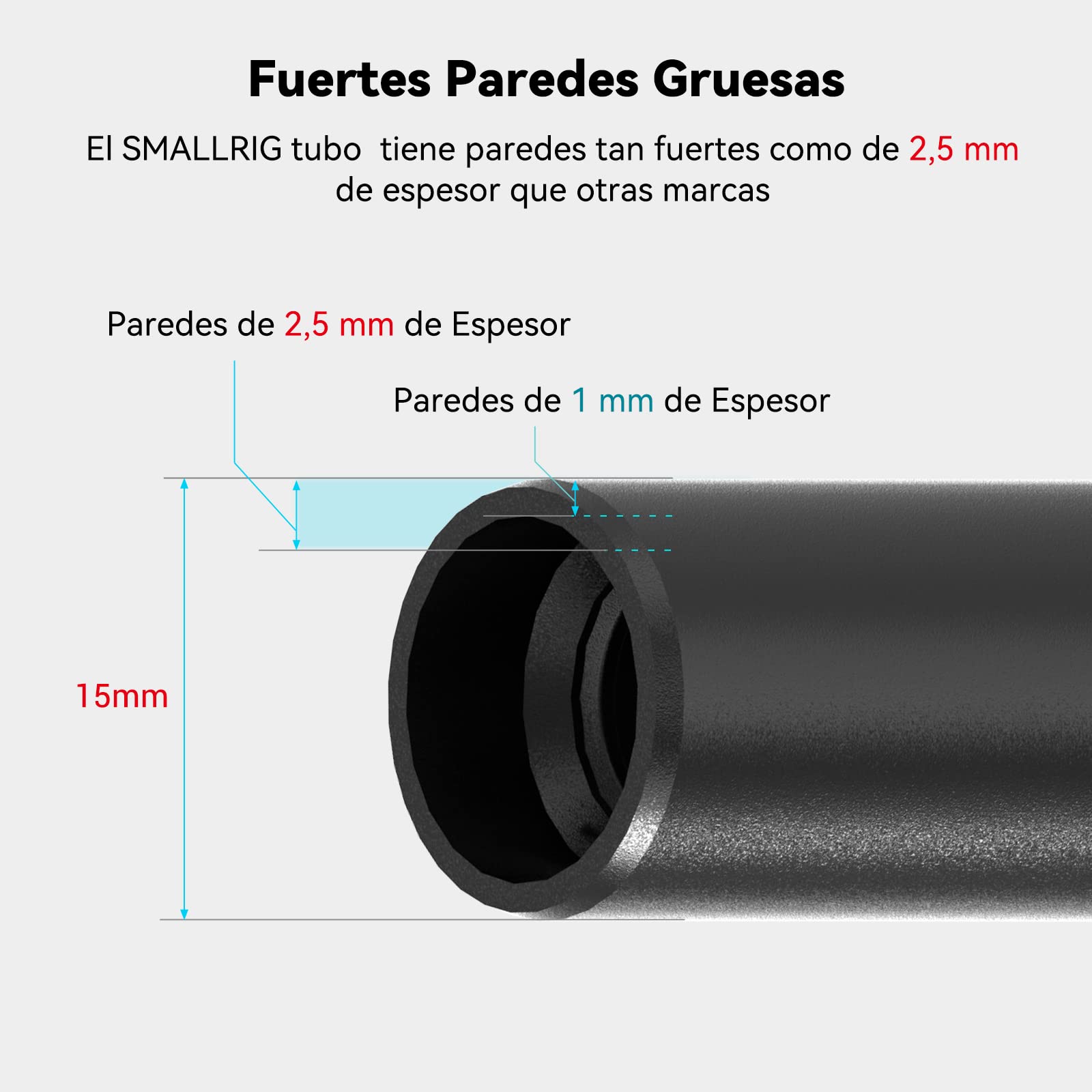 SMALLRIG Paquete de 15mm Rods, Barras de Aluminio(8 Pulgada y 12 Pulgada) y Rod Conectores -1659
