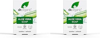 Dr Organic Aloe Vera Soap Bar, Natural, Vegetarian, Cruelty Free, Paraben & SLS Free, Recyclable Packaging, 100g (Pack of 2)
