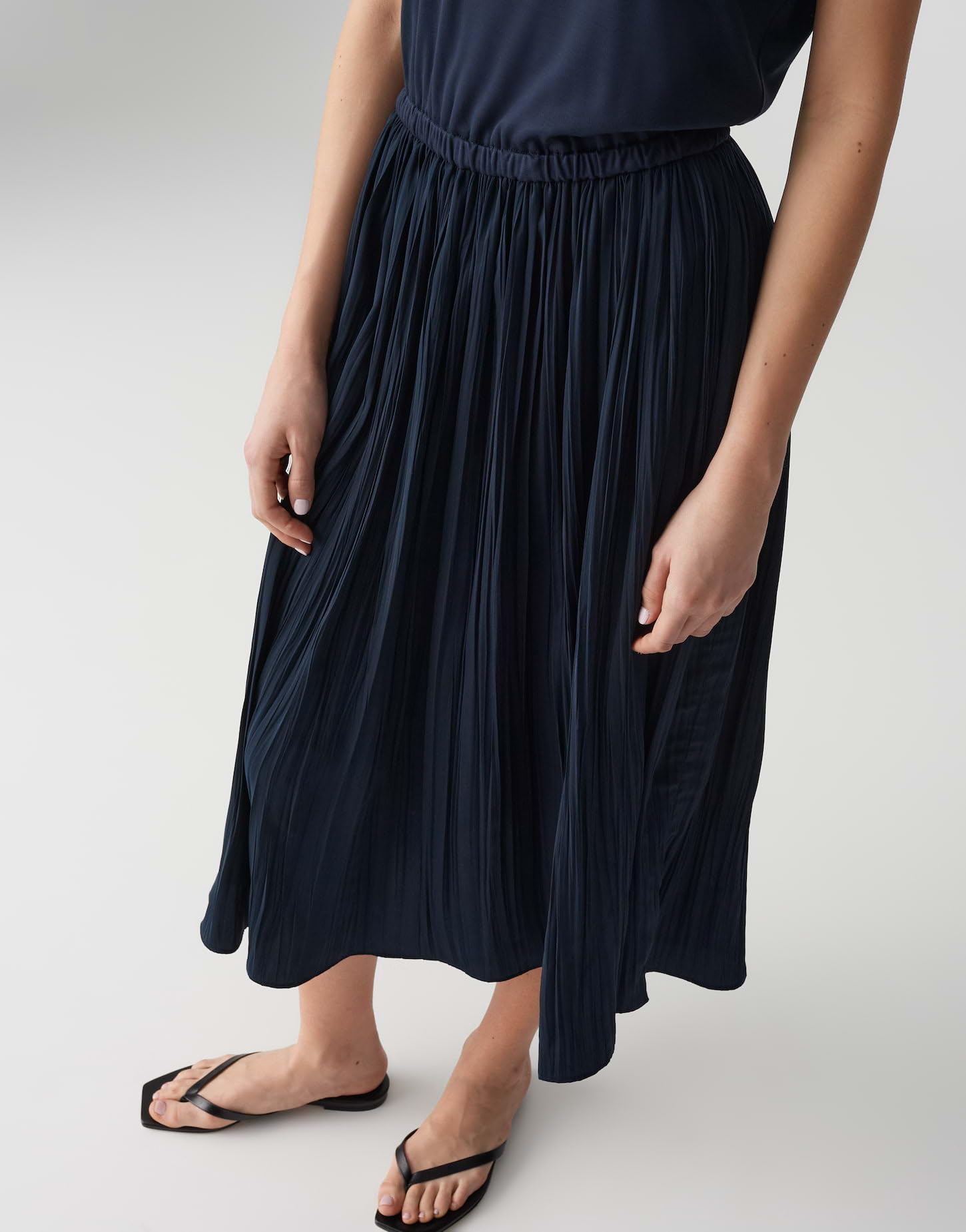 OPUS Damen Midikleid | Plissiertes Midikleid mit Jerseytop