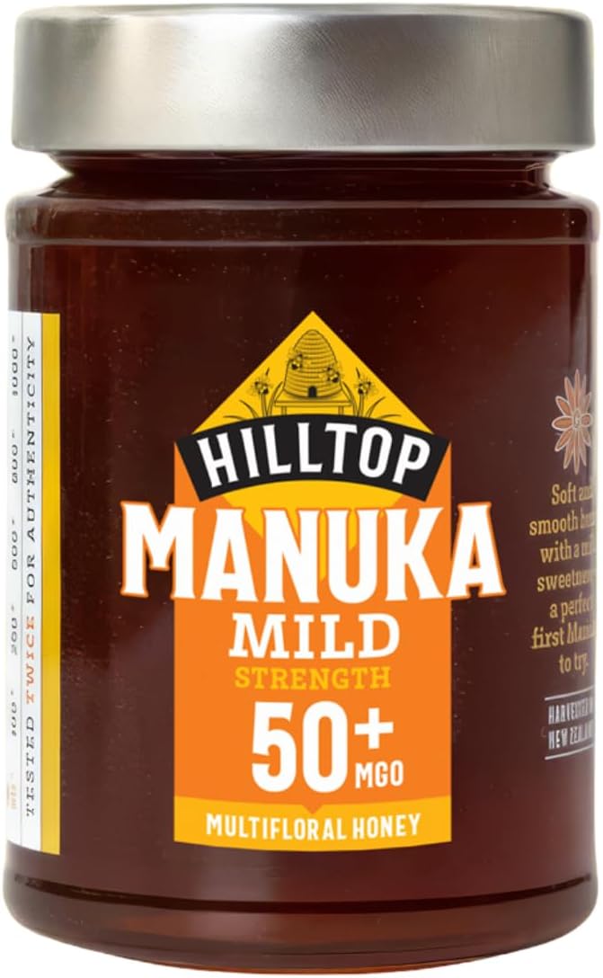 Hilltop Honey Manuka Honey MGO 50+ | New Zealand Manuka Honey | Premium Active Manuka Honey | 225g | Packaging May Vary