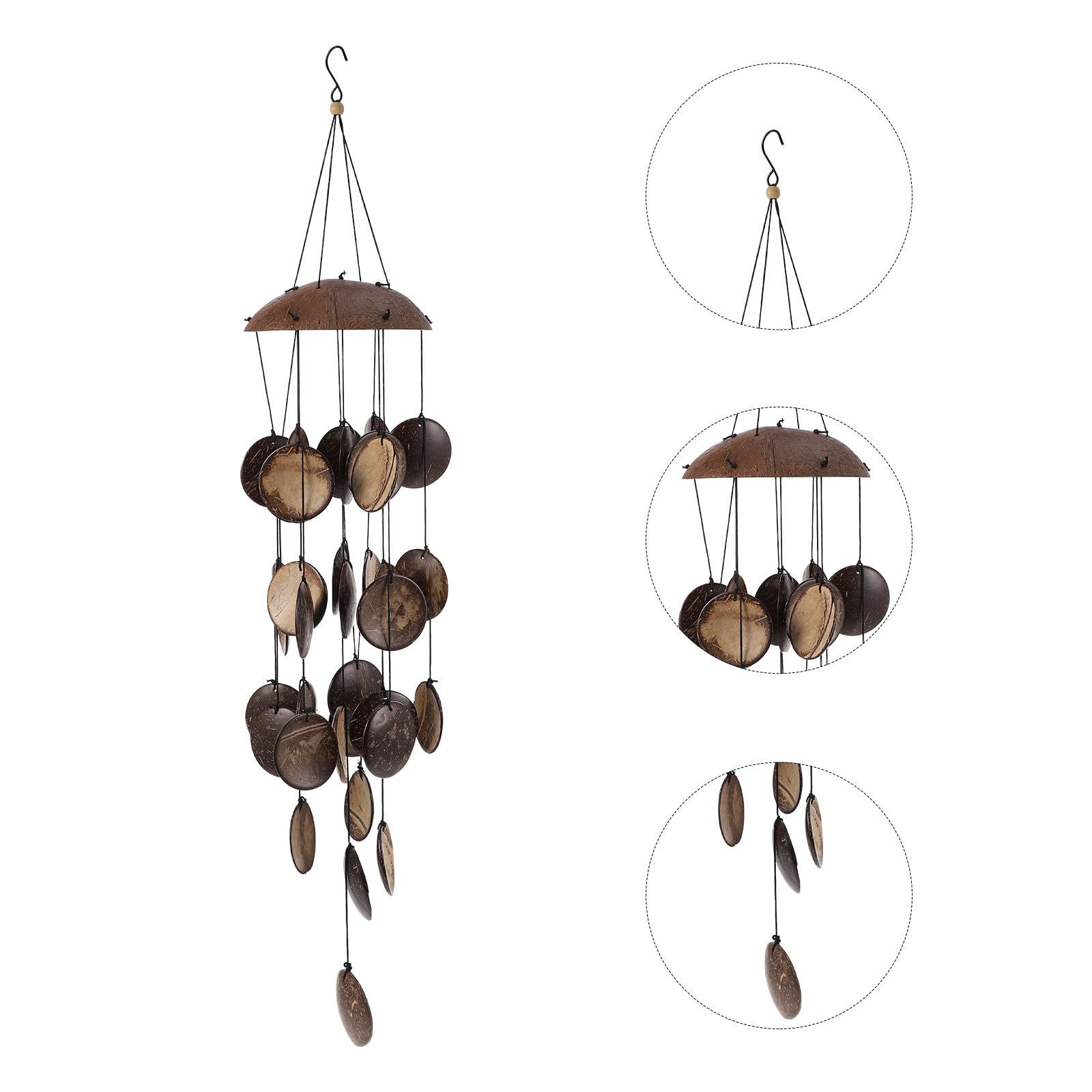 Ciieeo Carillon Éolien Créatif en Coquille Naturelle Suspendu pour Décoration de Jardin, 1 Pièce, Matériau Naturel Bambou, Facile à Nettoyer, Mélodie Harmonieuse