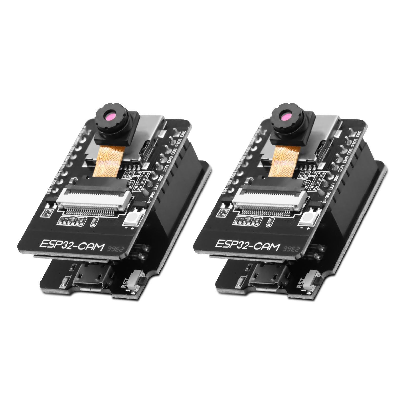 QIQIAZI 3 Pezzi ESP32-CAM-CM Modulo Scheda Di Sviluppo WiFi Bluetooth Con Telecamera OV2640, PSRAM 4MB, Dual Core, Compatibile Arduino, Micro USB