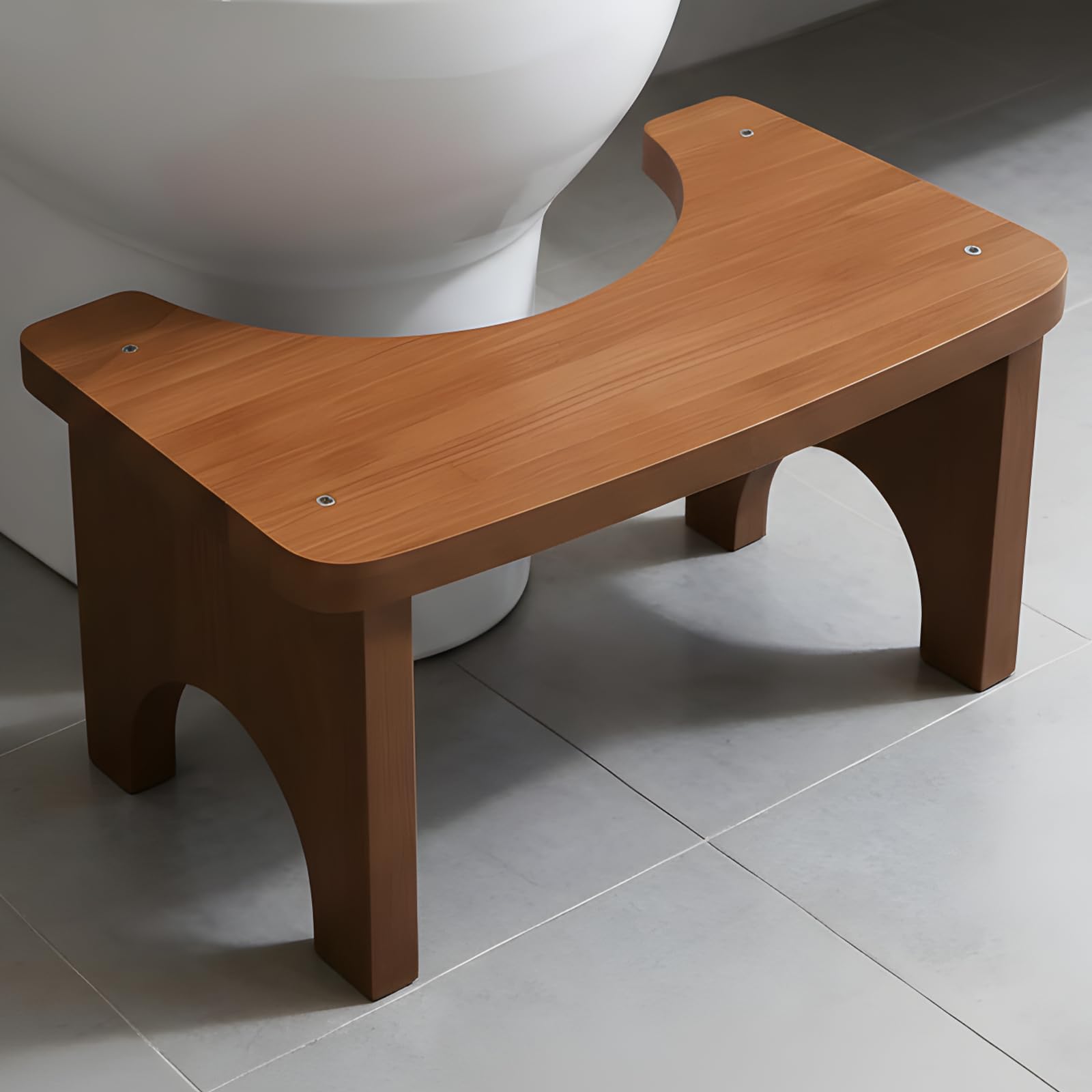 37 x 20 x 17 cm. Sgabello ergonomico per WC, in bambù stabile per adulti con design naturale, sgabello sano e portatile, supporto per la seduta antiscivolo in caso di stitichezza