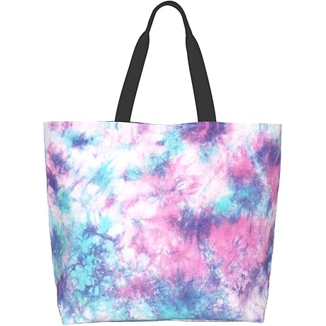 Large Tie-Dye Canvas Tote Bag for Women