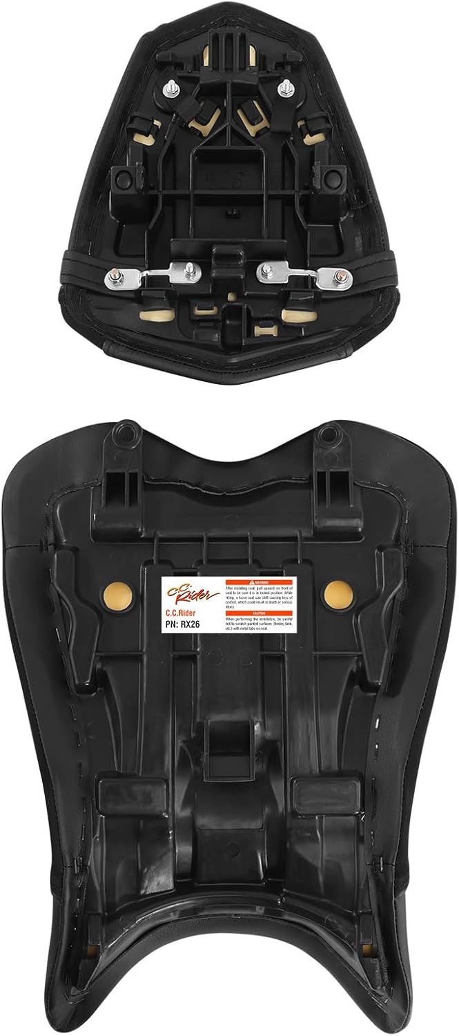 TCT-MOTORPARTS Black Street Motorcycle Seat Driver & Passenger Pillion Saddle Fit for Yamaha YZF R1 2009-2014