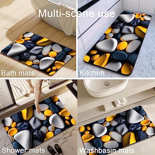 Olnamaro Stone Bath mat,Shower mat(3D Wonder Stone Pattern) Diatomite Stone Bath mat non Slip 50x80cm,Soft, Absorbent - Image 4