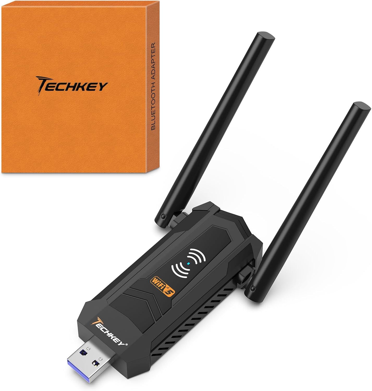 USB WiFi Adapter for Desktop pc, Techkey AC1300Mbps