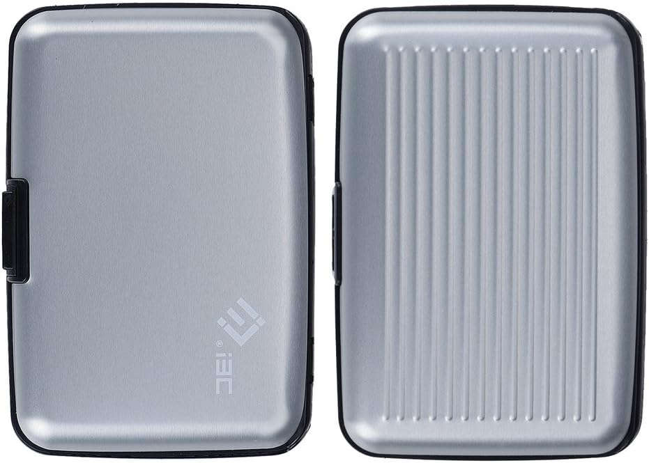 Aluminum Wallet, I3C RFID Blocking Credit Card Holder Case Wallet Protector Aluminum Wallet for Credit Card Security Silver