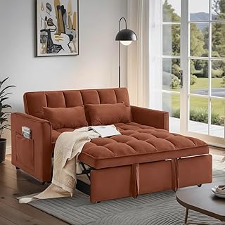 10 Bed in Living Room Ideas That Feel Intentional 57 Pull Out Couch, Velvet Fabric Loveseat Sleeper Couch, 3 in 1 Corduroy Fu...