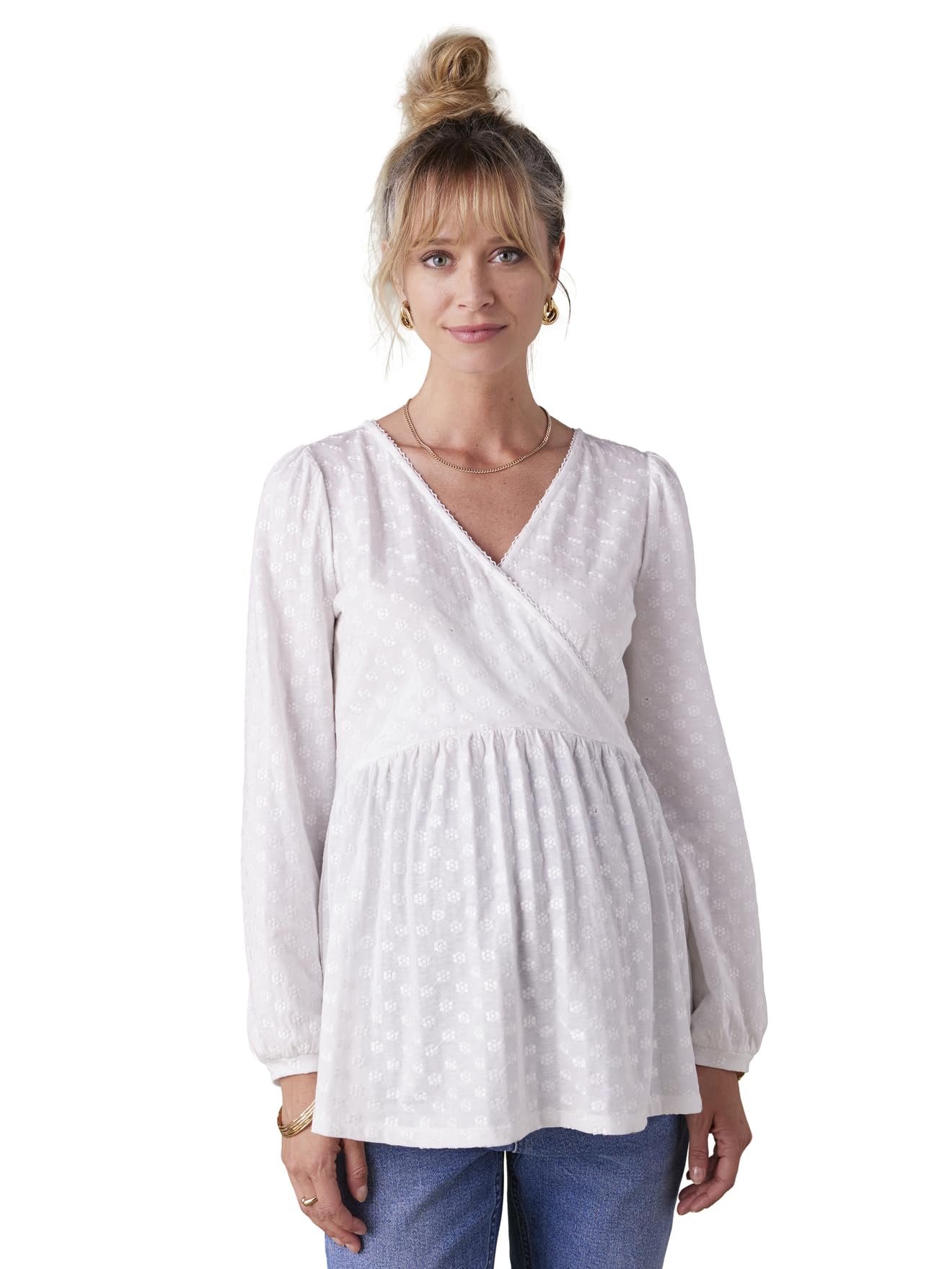 ENVIE DE FRAISE Besticktes Blusenshirt für Schwangerschaft und Stillzeit