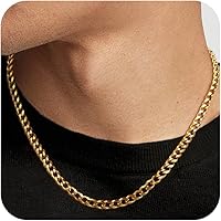 JikasiJewelry Men's Stainless Steel Cuban Link Chain Necklace - Diamond Cut Hip-Hop Jewelry 4mm/6mm, 18-26 Inch Silver Chain for Men