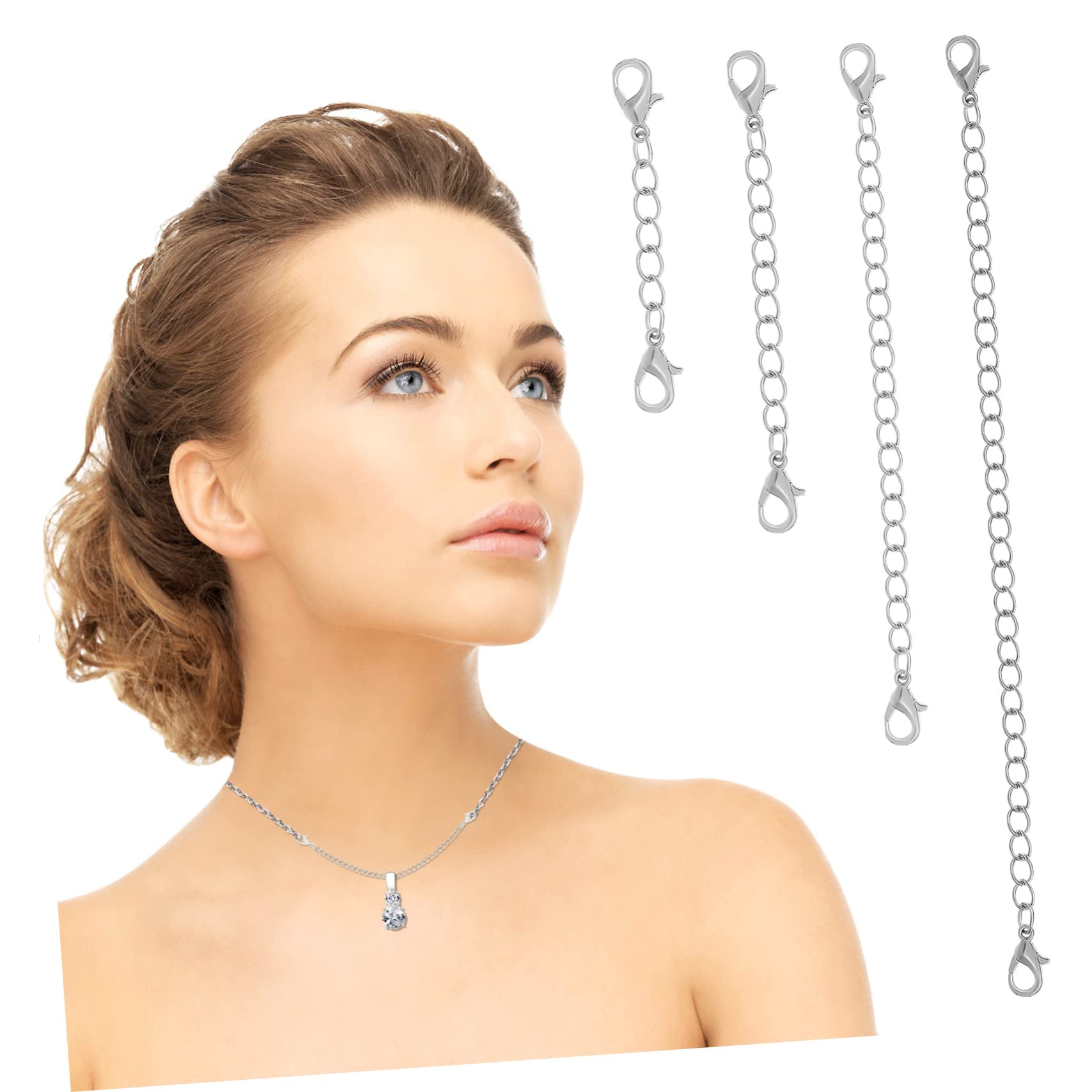 SHINEOFI 5 Zestawów Elegancki Zestaw Do Tworzenia Biżuterii Przedłużacze Naszyjników Przedłużacze Bransoletek Łańcuchy Do Tworzenia Przedłuż Swoje Akcesoria 12 Sztuk * 5