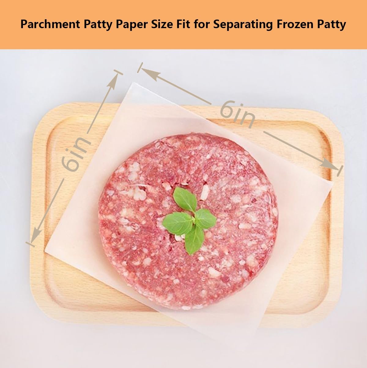 Vlwltl 100Pcs 6″ x 6″ Unbleached Parchment Paper, Burger Patty Paper, Non-Stick Squares Wax Paper Sheets for Seperating Patty, Cookies, Baking, Wrapping Candies