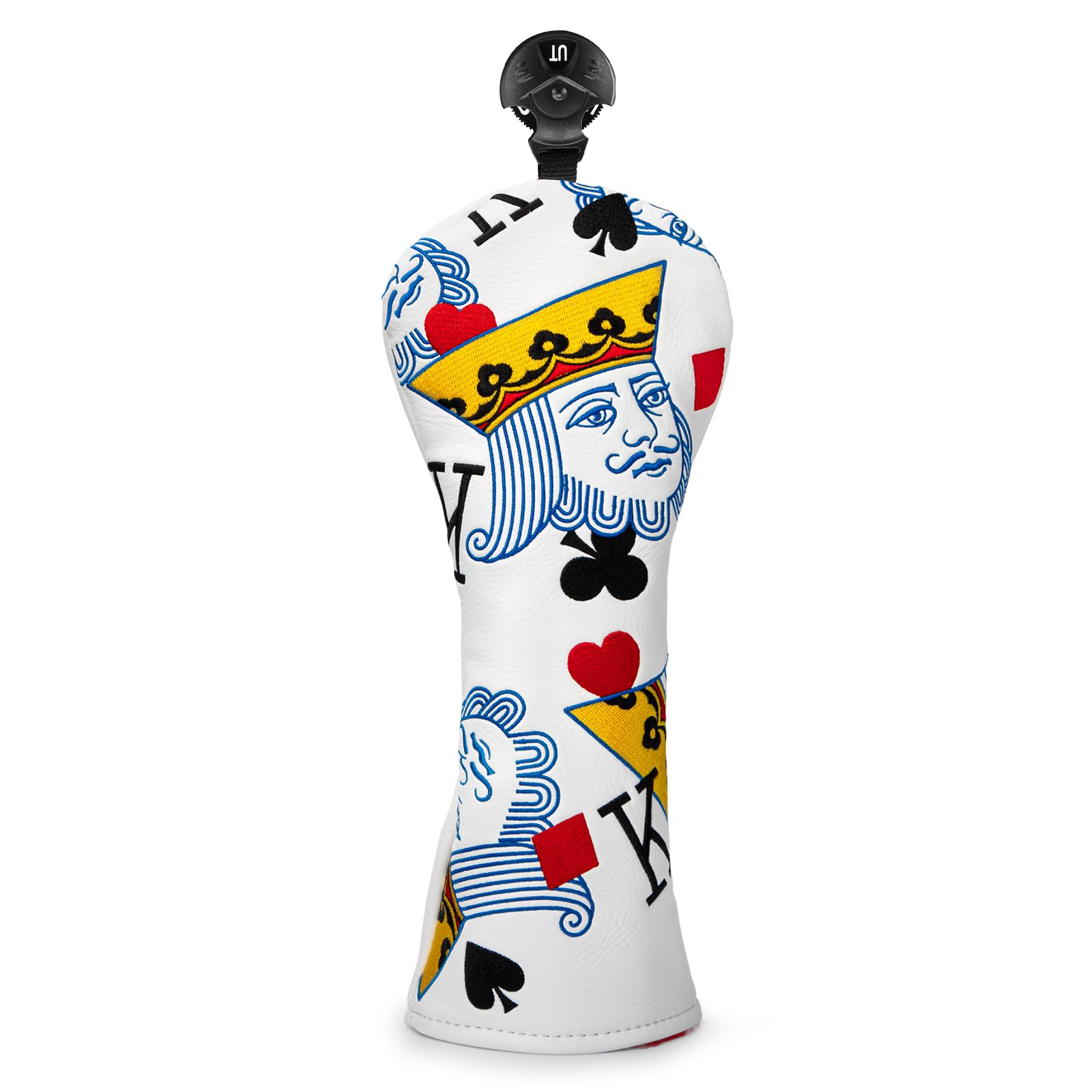 Golf Head Covers,Poker Diamond King Putter Cover Driver Headcovers Fariway Wood Head Cover Hybrid Covers Leahter Golf Club Covers for Most Brand