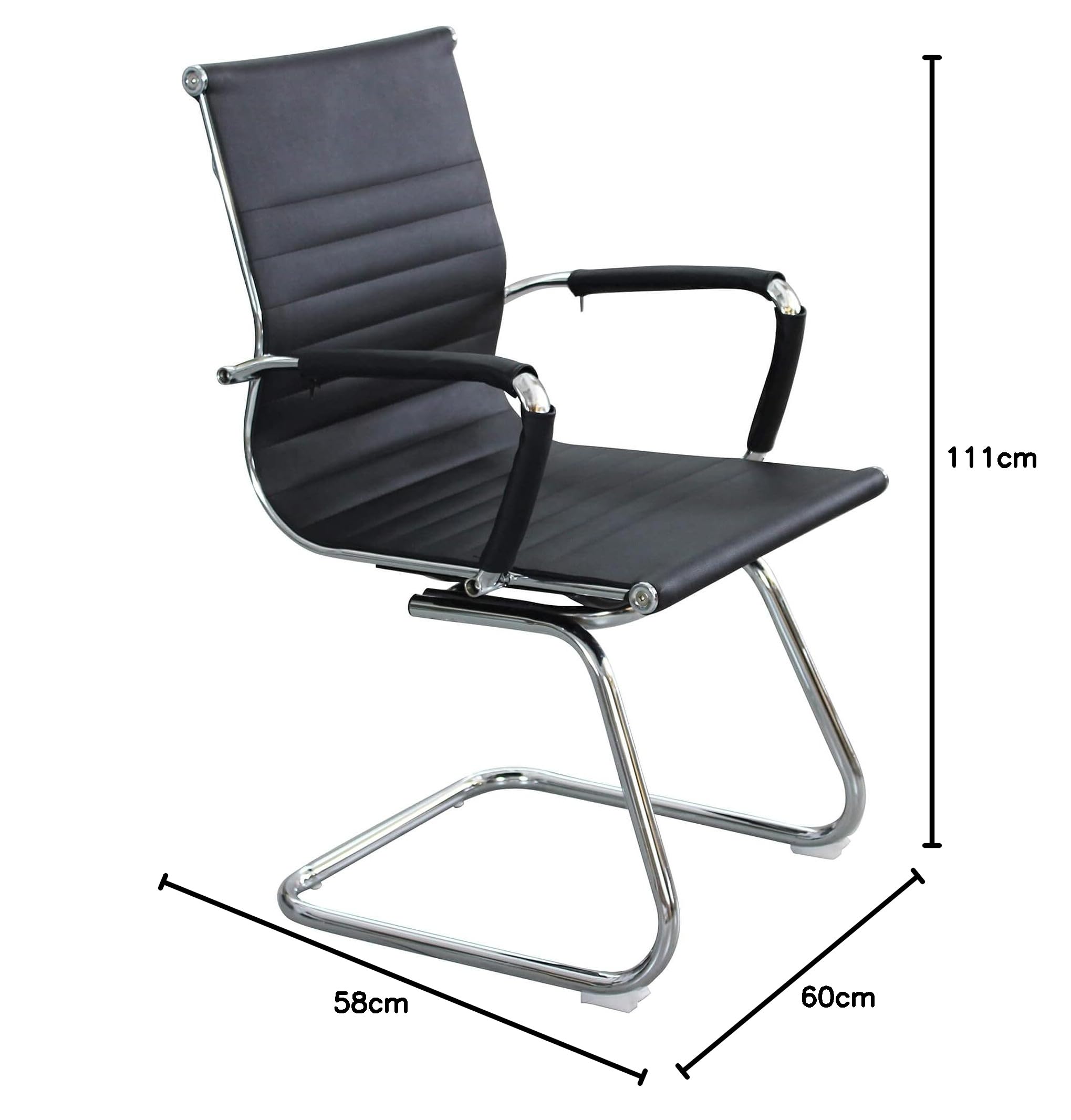 milani home - sedia da ufficio ergonomica con braccioli, poggiatesta e supporto lombare, in ecopelle nera, girevole regolabile, nero