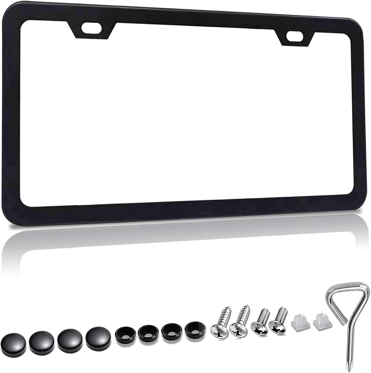 Matte Black License Plate Frames,Black Metal License Plate