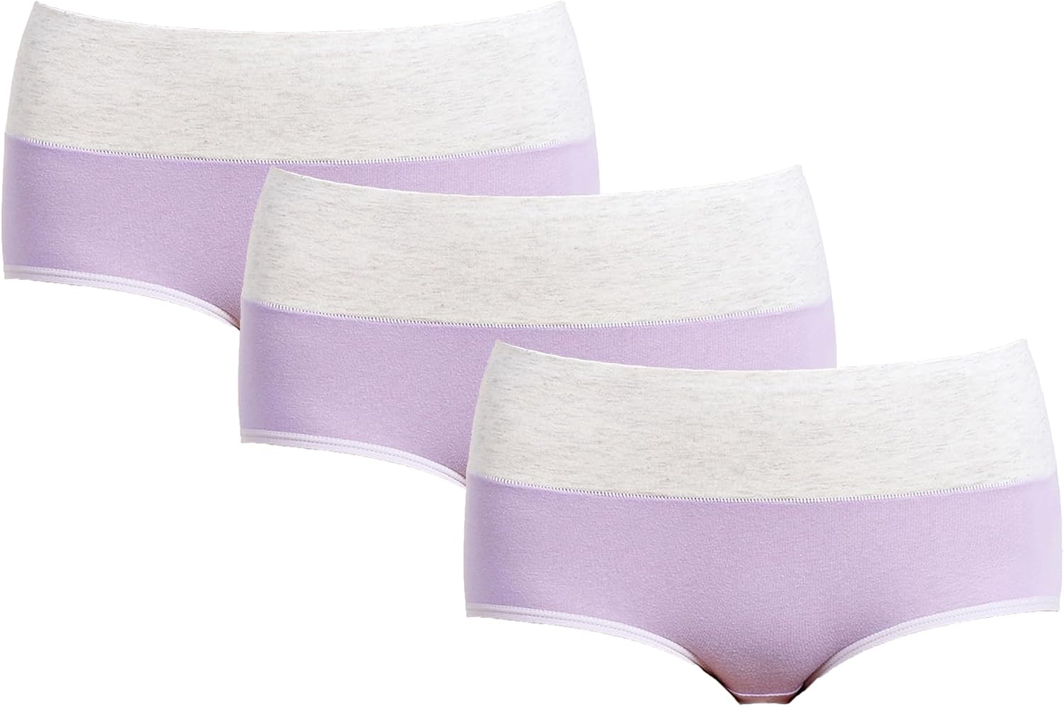 DGHM-JLMY Women's Solid Color High Waist Underwear Soft Breathable Stretchy Panties Underpants Cotton Knickers Panties 5 Pack