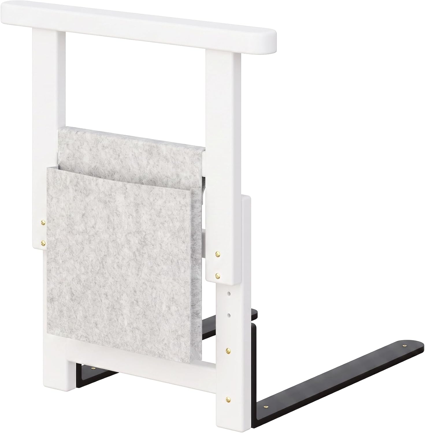 Wooden Bed Assist Rail for Seniors Adjustable Grab Bar 300lbs White | Non-Slip Handle, Storage Pocket, Fits 5–30 cm Mattresses, Fits Twin, Full, Queen & King Beds