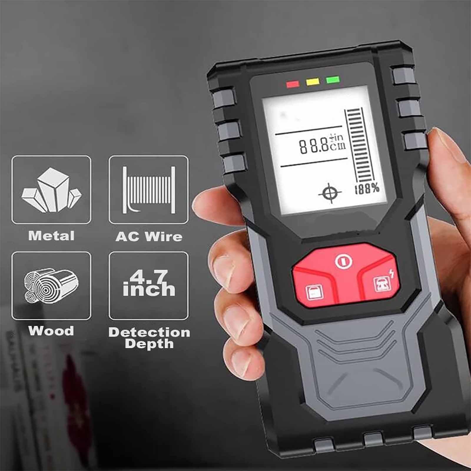 ERICAT Escáner De Pared con Buscador De Vigas, Detector De Pared Digital con Pantalla Retroiluminada Y Sensor Inteligente, Claro/fácil De Leer Y Detección De Profundidad, Chip De Microprocesador