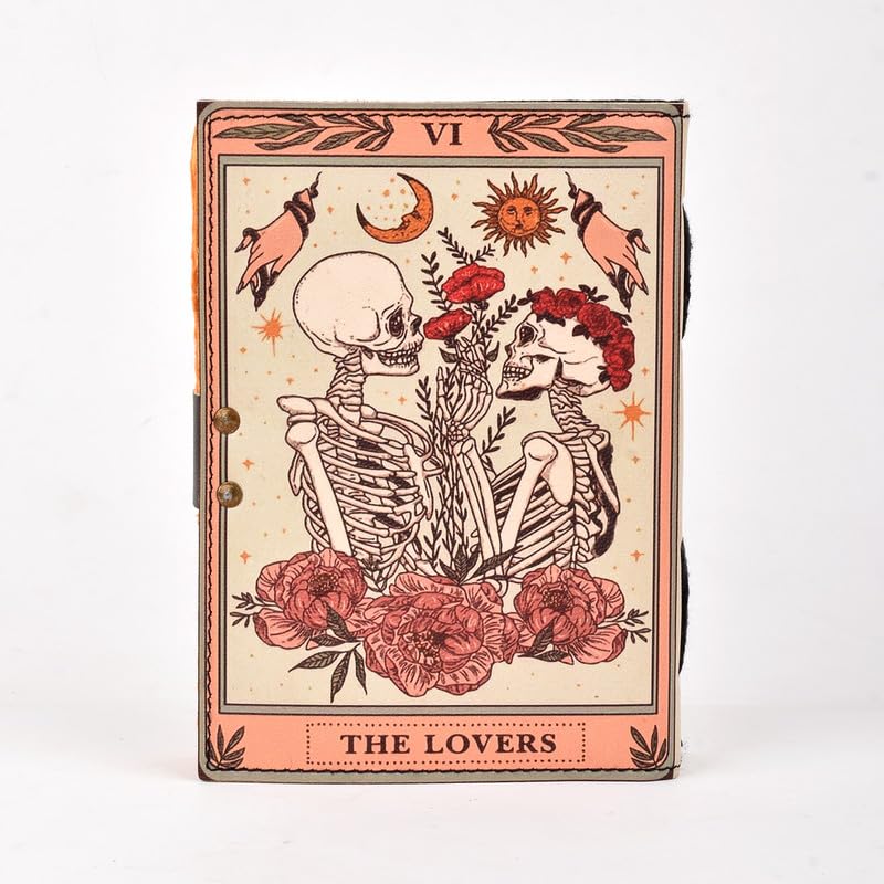 Image of Genuine Leather The Lovers Printed Handcraft Leather Journal Diary with Antique Rustic Lock for Men and Women | Size- 7 X 5 inch (200 pages)