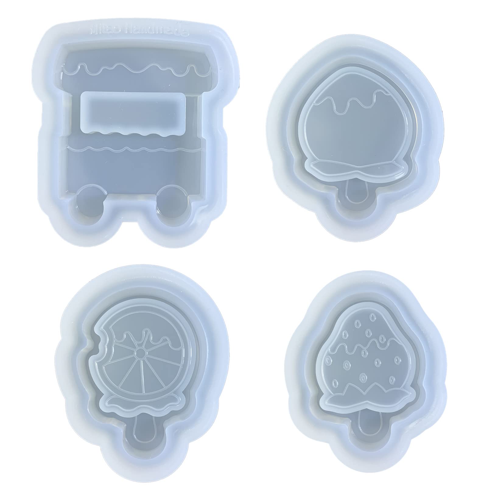 Stampo In Silicone Per Portachiavi E Gioielli: Crea Deliziosi Ciondoli A Forma Di Fetta Di Torta, Gelato E Ghiacciolo! Perfetto Per Bijoux Fai-da-te E Pasticceria. - 2