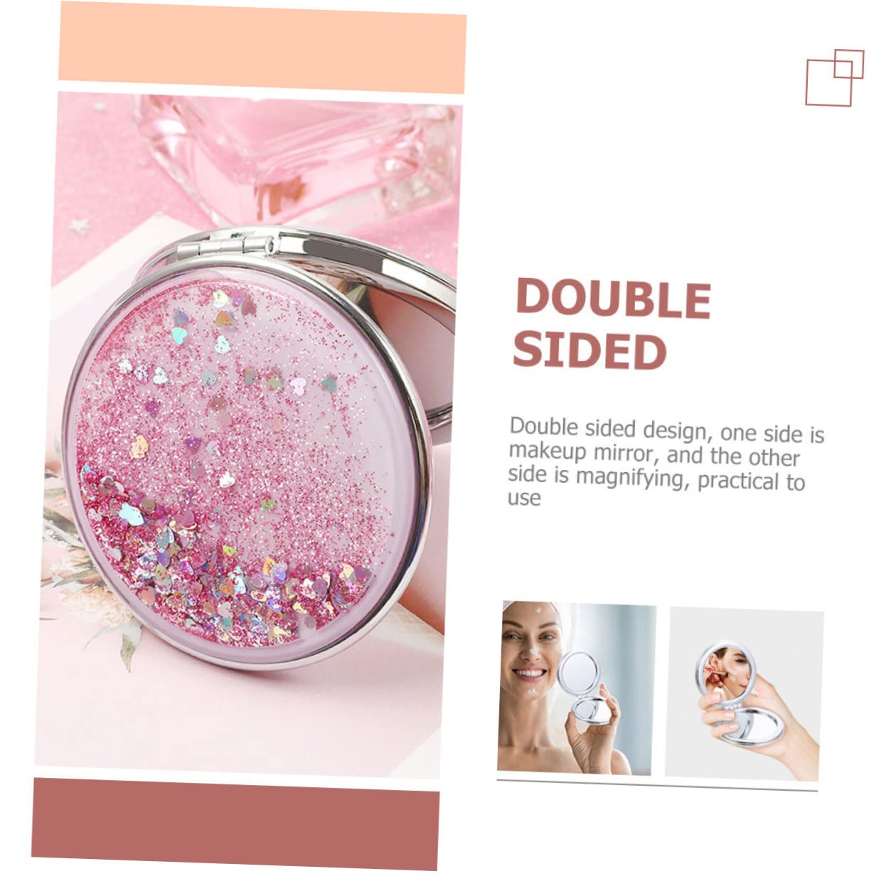 Espejo de Viaje Plegable Doble Cara Abs 4 Piezas Compacto