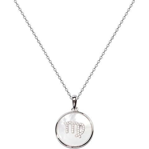 XISAINI 925 Sterling Silver Round Necklace with Twelve Constellations for Women