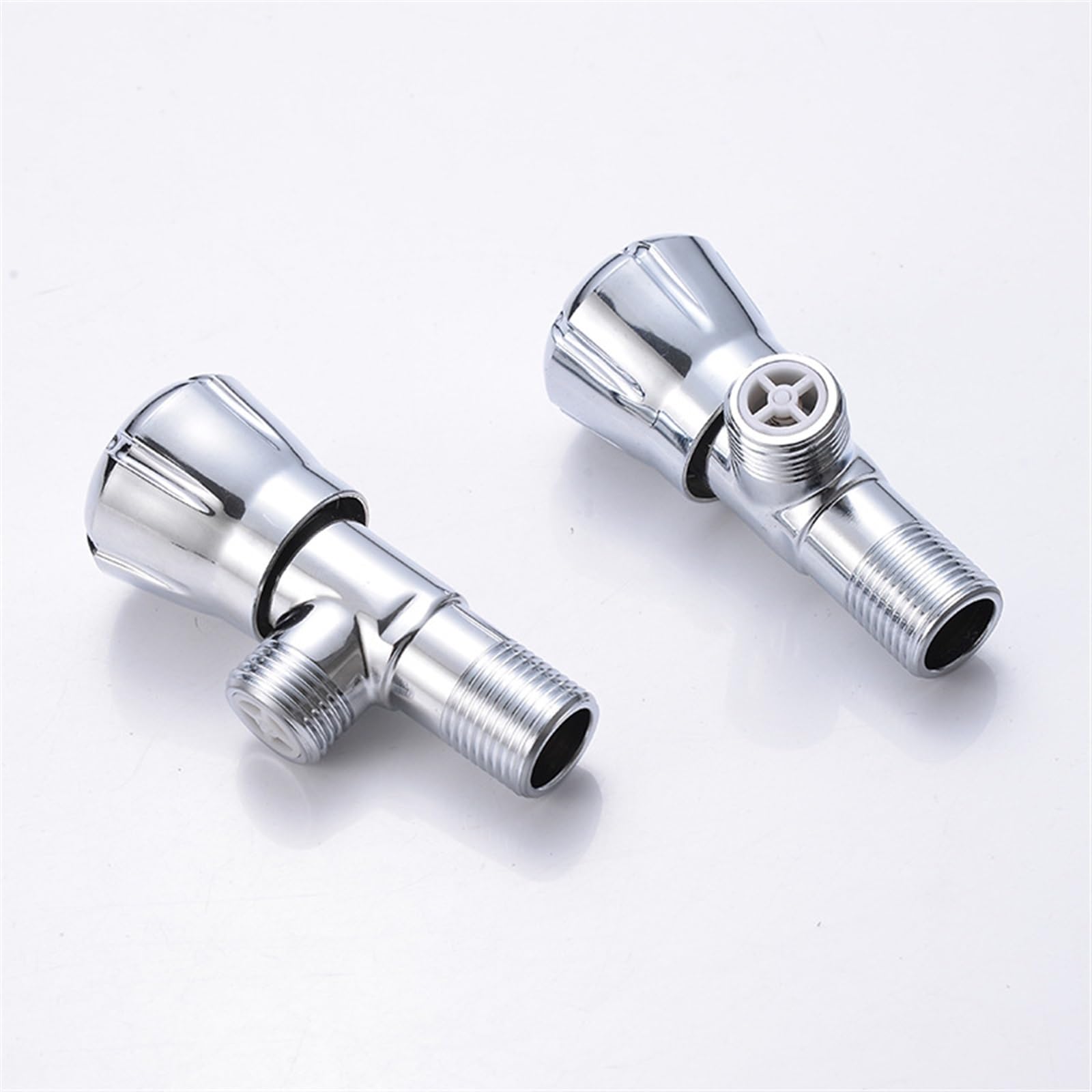 BIVOO 2PCS Eckventil Wasserregelventil Eckventil Badezimmerhahn Heiß- und Kaltwasserventil 1/2 * 1/2 Messing Silber Eckventile