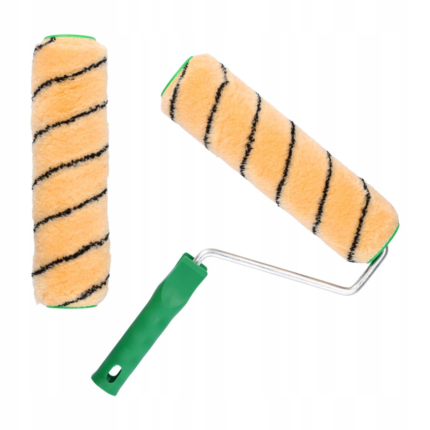 ToolSpace Kit Peinture Professionnel Lot de 2 Rouleaux 25 cm avec Grand Bac et Manche Poils 12 mm en Polyacrylique Anti Goutte pour Murs Plafonds Façade Rénovation Intérieur Extérieur Bricolage