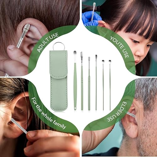 Miniatura 6 de Limpiador de oídos, juego de herramientas de limpieza de oídos, kit de limpieza de oídos portátil en espiral (morado)