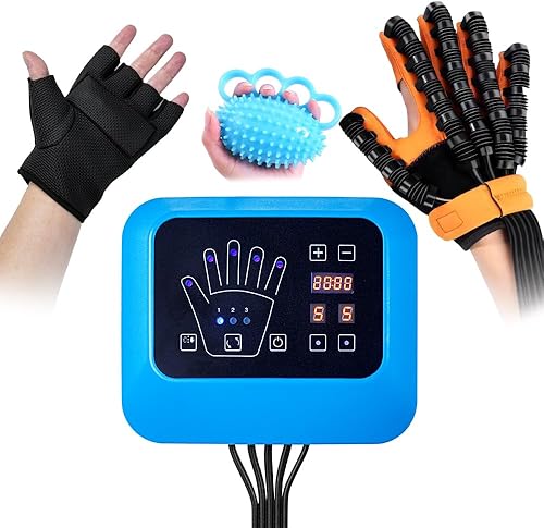 Miniatura 1 de BAUSATZ Guantes robóticos de rehabilitación para recuperación de accidentes cerebrovasculares, múltiples modos de entrenamiento, ajustes