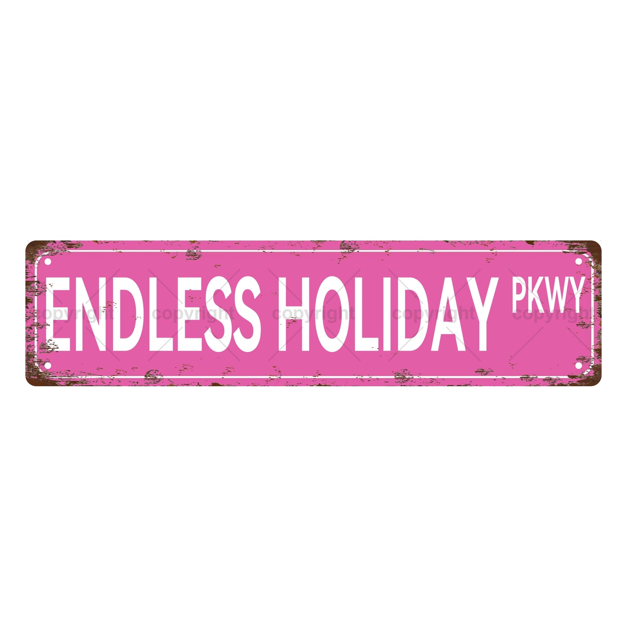 Endless Holiday PKWY TIME Metal Tin Street Sign Bar Cafe Garage Cave Home Room Wall Bathroom Farmhouse Garden Porch Patio Decor,4x16 Inch