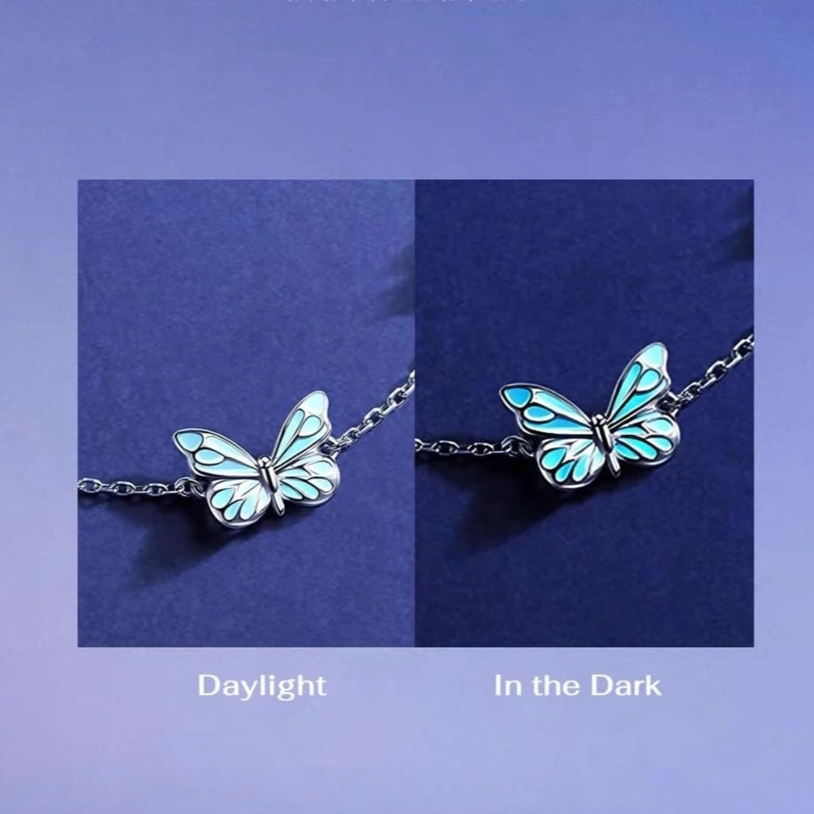 Pulsera luminosa de plata de ley 925, ajustable, hipoalergénica, resistente a la decoloración, brilla en la oscuridad, regalo para mujer