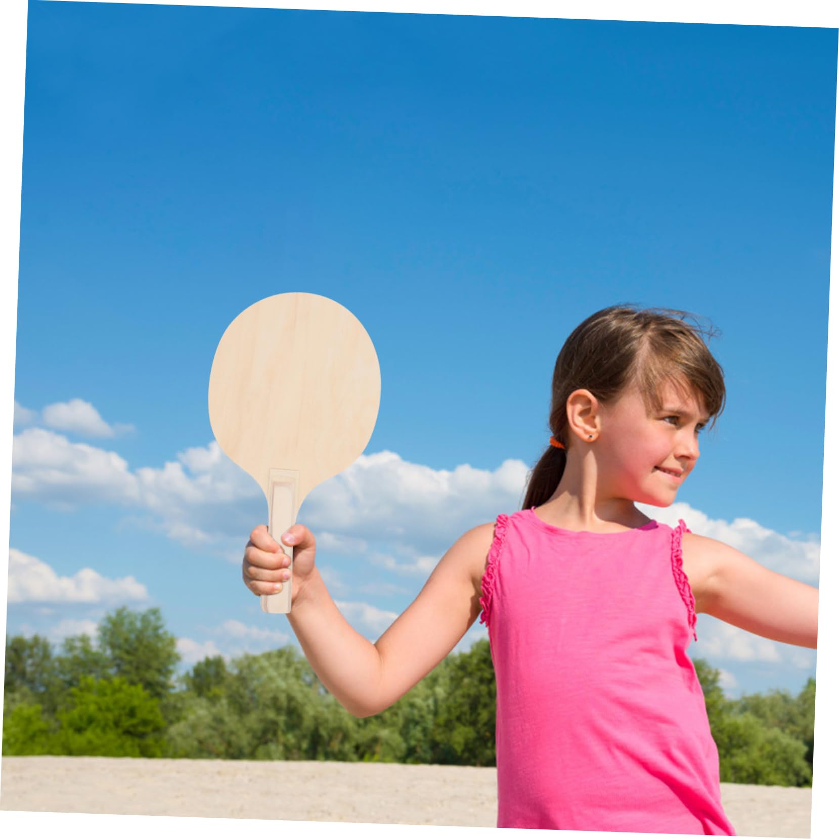 Sosoport 4pezzi Racchette da Spiaggia in Legno Racchette da Badminton Resistenti per Gioco all Aperto e Indoor Marrone