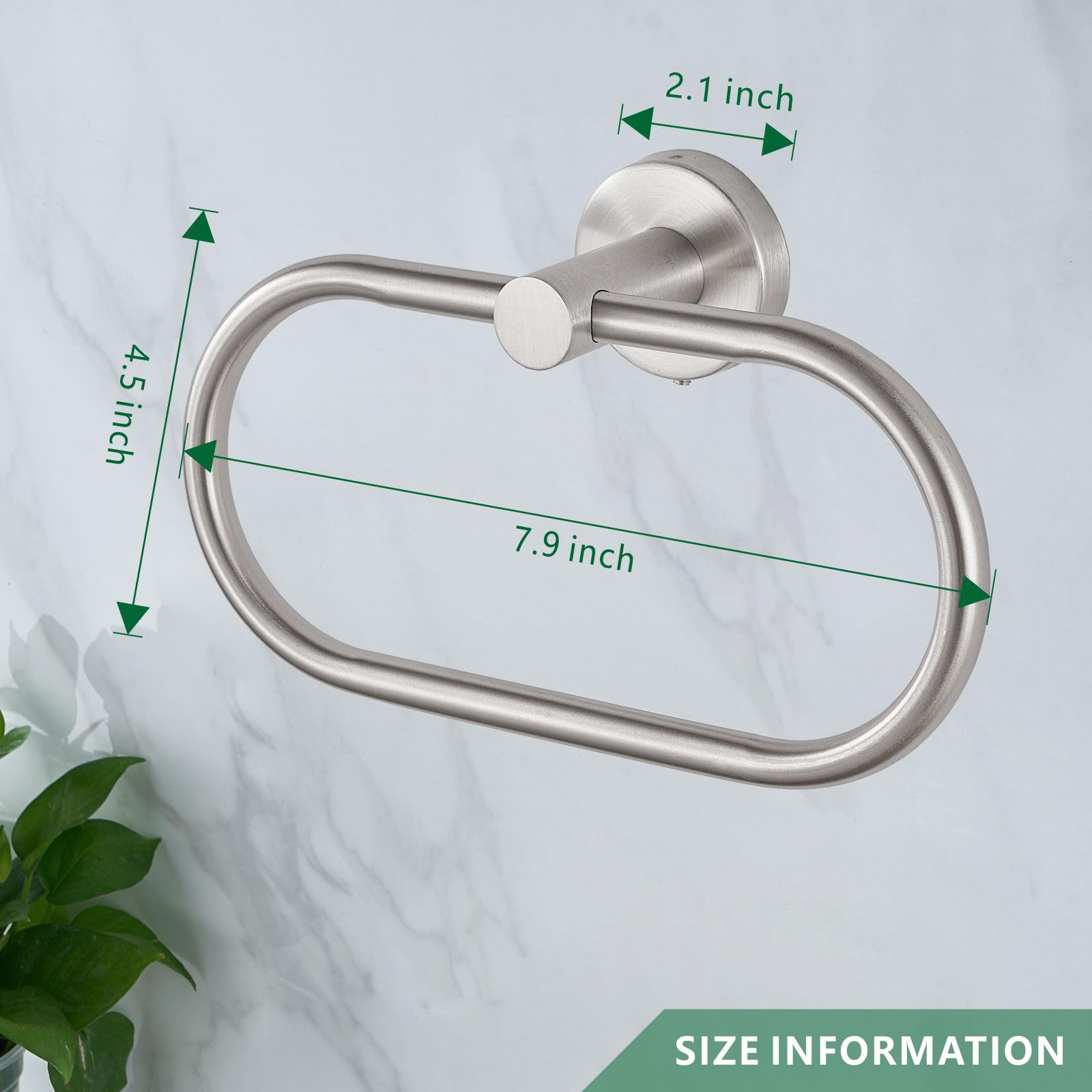 Toallero de Baño Perforado, Anillo de Toalla de Níquel Cepillado para Pared, Toallero de Acero Inoxidable de Estilo Moderno, Accesorios de Baño, Níquel Cepillado