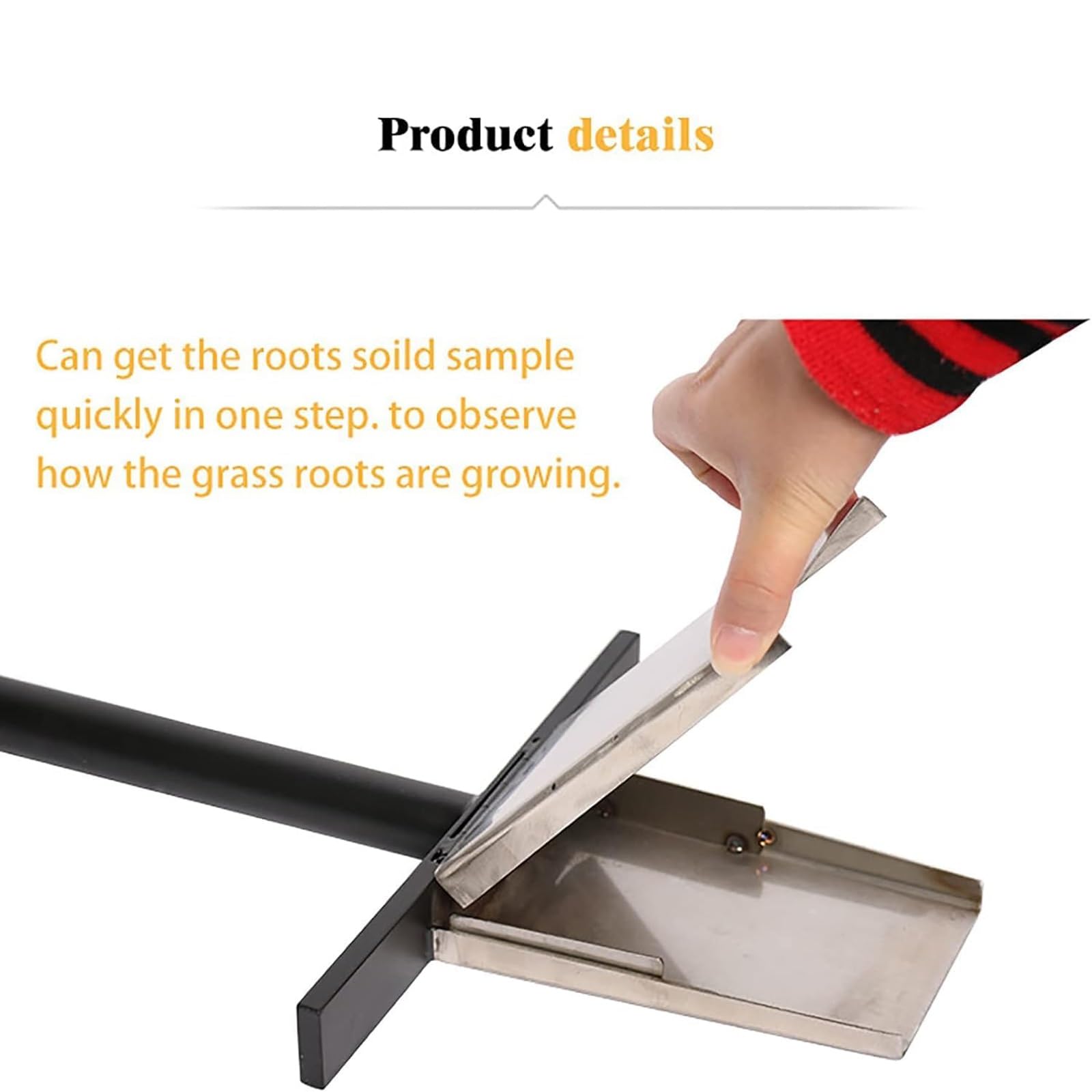 Sonde de sol en acier inoxydable pour pelouse et jardin, outil professionnel avec poignée et pédale
