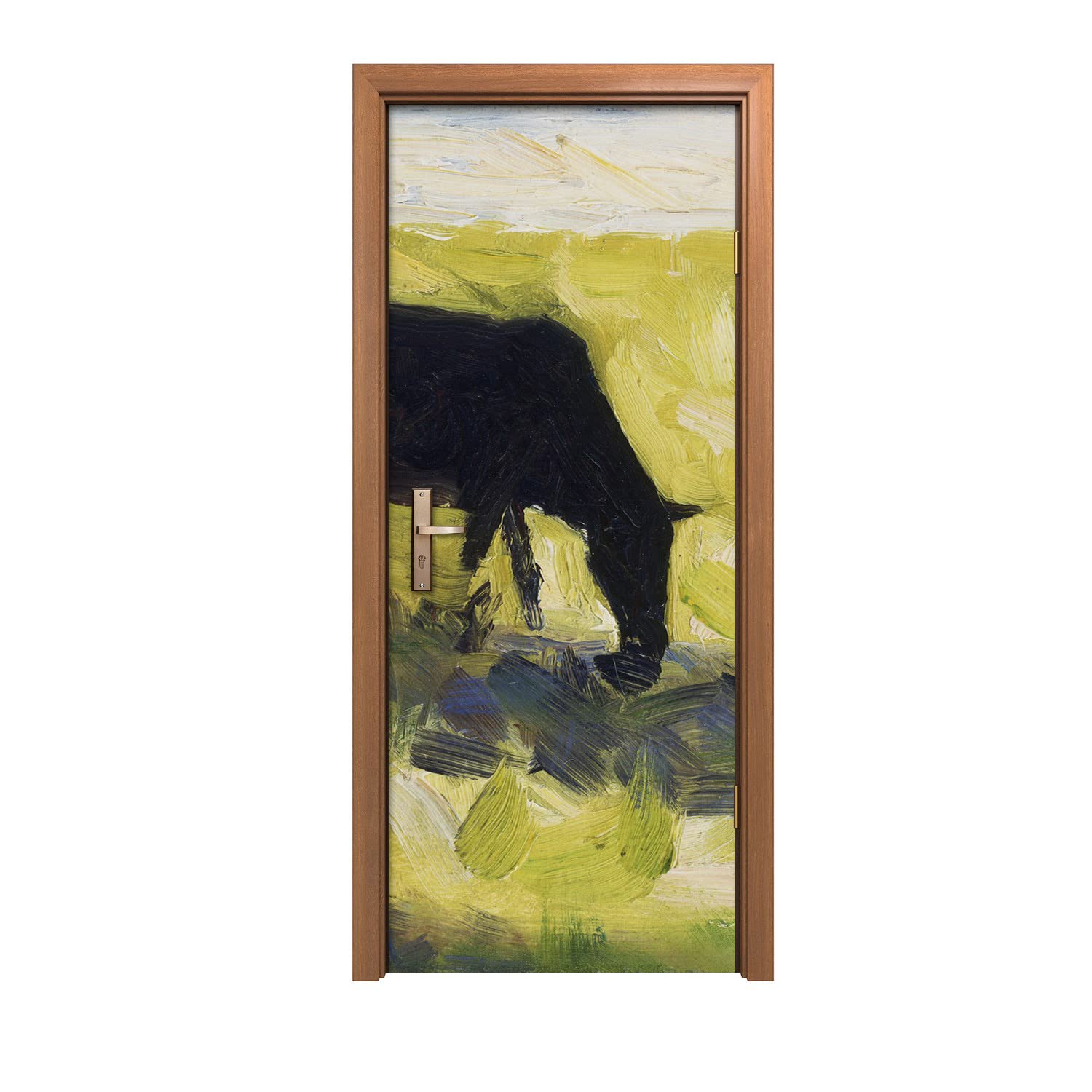 Autocollant de porte de style Seurat pour créer une ambiance nature dans votre salon