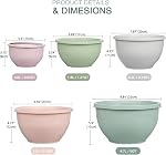 Greentainer Plastic Mixing Bowl Set with Lids for Kitchen, Nesting Storage Bowls for Baking, Prepping,Cooking and Serving Food, Dishwasher, Microwave Safe,Great for Mixing & Serving (5pcs Pink)