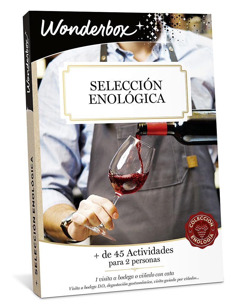 WONDERBOX - Caja Regalo - Selección enológica - 1 Visita a Bodega o viñedo con cata para 2 Personas 45 Actividades en España - Ideas Regalo Hombre Mujer Pareja Original