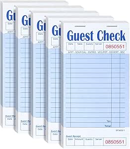 Amazon.com: DGBDPACK Guest Check Books for Servers, 5 Pack of EP-3632-1 ...