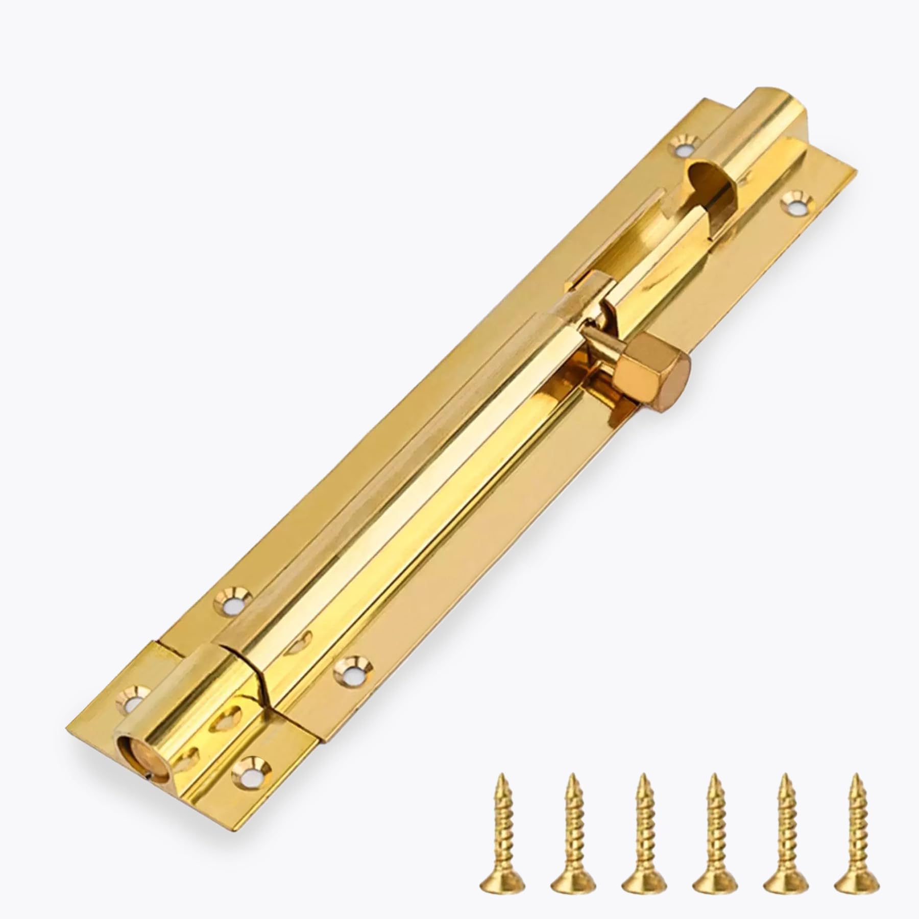 Kiyraglo 5 Inch Antique Brass Copper Door Bolt - Latch for Bedroom, Bathroom, Cabinet & Wooden Doors (Total Size 137x25mm