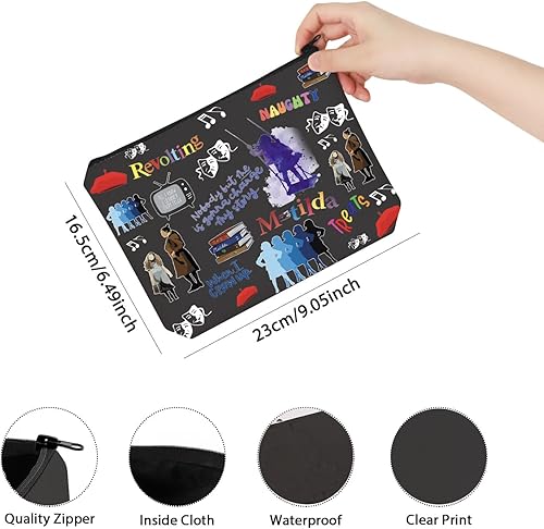 Miniatura 2 de TSOTMO Televisión Regalo Comedia Tragedia Máscara Teatro Drama Bolsa Regalos Actriz Bolsa Cremallera Bolsa Amante Musical, Beige, Blk-matilda