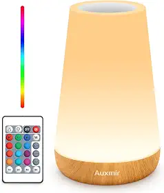 Auxmir Lâmpada de cabeceira de LED, luz noturna, controle remoto, regulável, 13 cores, 5 cores que mudam de brilho, ajustável, recarregável, lâmpada portátil para bebês, crianças, quarto, sala de
